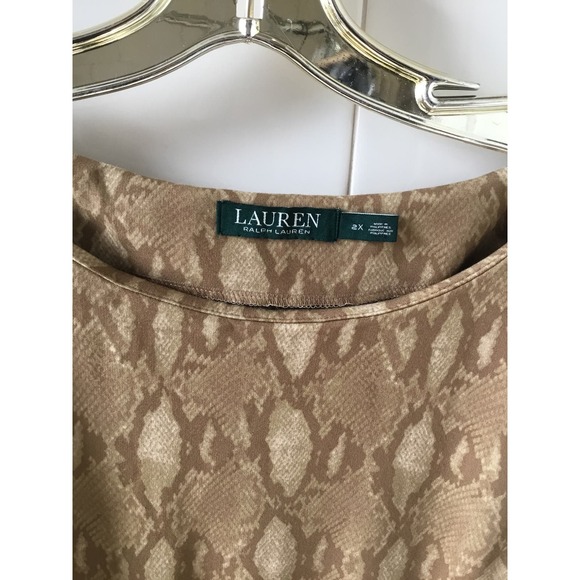 Lauren Ralph Lauren New Python Snake Print Bateau Neck Dress New Size 2X - Picture 4 of 5
